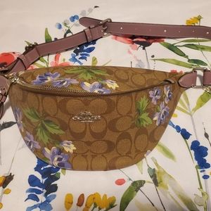 COACH Purple floral fanny pack